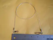 15 PCS. STAINLESS S. WIRE SPINNER LEADER 30" 100 LBS TEST W/COASTLOCK SNAP/CLEAR