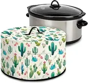 [Cugasmaru] Cactus Crock Pot Dust Covers Oval Compatible with 6-8 Quart Slow Cookers Cover Round Washable Slow Cooker Pot Cover for Kitchen Counter