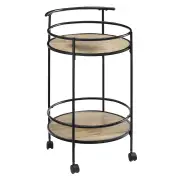 Sarantino Reno Mini Bar Cart Caddy in Grey Oak