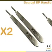 Set of 2 Pcs Scalpel Handle BP #3 Surgery Anatomical Dissection Veterinary Tools