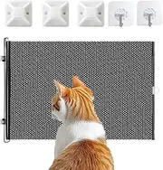 Retractable Dog Gate | Retractable Pet Gate,Suction Fence Portable Adjustable Anti-Jump 19.69x49.21in Foldable for Baby Nursery Stairway Living Room Porch