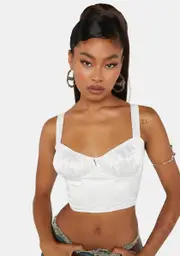 A Day's Work Satin Bustier Top