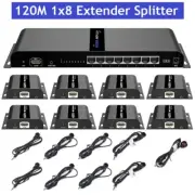 Up to 120m, LKV318-HDbitT-4.0 1x8 1080P HDMI Extender Splitter IR Over RJ45 CAT6