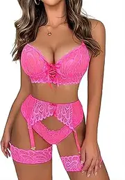[SNATROY] Lingerie Sets for Women Garter Lingerie Two Piece Sexy Bra and Panty Sets Boudoir Outfits