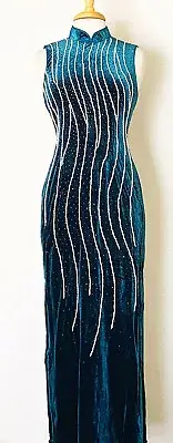 Traditional Chinese Cheongsam Qipao Dress with Modern Abstract Art Design
