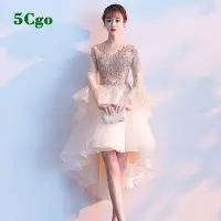 在飛比找Yahoo!奇摩拍賣優惠-5Cgo【鴿樓】小晚禮服高端女新款宴會氣質短款金色伴娘小禮服