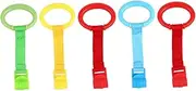 Hoement Baby Cot Grab Ring 5pcs Baby Pull Up Rings Nursery Cot Ring Toddler Bed Standing Assistant for Enhanced Motor Skills