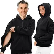 [Patelai] 2 Pcs Winter Dialysis Sweatshirts with Arm Zipper Hoodies Convenient for Changing Hemodialysis Jacket Dialysis Port Access Pullover Hoodie with Two Arm Zips for Men Women Medical Wear, XL,