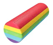 Fortress Round Foam Roller (45x15cm) w/ Exercise Chart - Rainbow