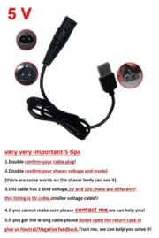5V USB Power Charger Cable For Braun Epilator Silk Epil 3 5 7 9 series Shaver