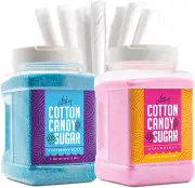 The Candery Cotton Candy Floss Sugar (2-Pack) Includes 100 Premium Cones | Raspb