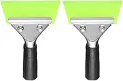 HARFINGTON 2pcs Squeegee 5 Inch Length Auto Water Blade Shower Squeegee with Non-Slip Handle for Car Windshield Window Cleaner Glass Door, Green