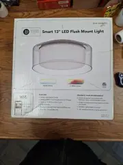 Designers Fountain 13in. Voice Controlled Selectable LED Nickel Flush Mount Lite