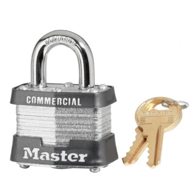 Masterlock 3DCOM LAMINATED PADLOCK 1-9/16" (40mm) Wide Steel Pin Tumbler Padlock