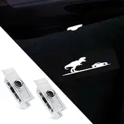 uuakarin 2 PCS Car Door Logo Lights Compatible for Challenger 2015-present Courtesy LED Ghost Shadow Light Projector Lamps Accessories (Tyrannosaurus Rex)