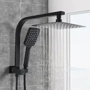 ACA WELS Square 8'' Ultrathin Rainfall Shower Head 3-MODE Handheld Set Gooseneck Arm Diverter Black