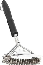 Mipcase 1Pc BBQ Wire Brush Non Stick Grill with Hanging Hook Durable Bristles for Barbecue Residue Removal for Outdoor Cooking