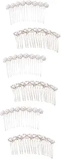 Ipetboom 6 Pcs Comb for Bridal Wedding Hair Accessories Bridal Hair Accessories Rhinestone Headpiece Bridal Hair Comb Pearl Comb Bride Hair Clip Rhinestone Hair Accessories Bridal Hair Clip