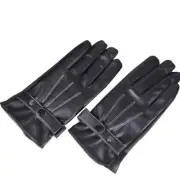 Winter Warm Gloves Leather Full Finger Gloves Touchscreen Riding Driving Gloves