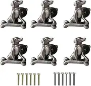 Kyien Pack of 6 Metal Pet Dog & Bone Cabinet Knobs Closet Drawer Cupboard Dresser Door Single Hole Pull Handles (Antique Pewter)