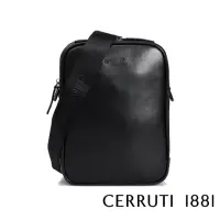 在飛比找momo購物網優惠-【Cerruti 1881】義大利頂級小牛皮側背包肩背包(黑