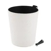 Car Trash Can Hanging Front Rear Seats Trash Bin Weaving Pattern White 1 Pcs