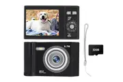 Digital Camera with 32G Memory Card 48MP HD Compact Camera for Travel Outdoor-Black