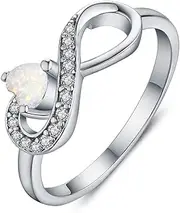 [JO WISDOM] Infinity Heart Promise Rings for Her Sterling Silver Friendship Ring