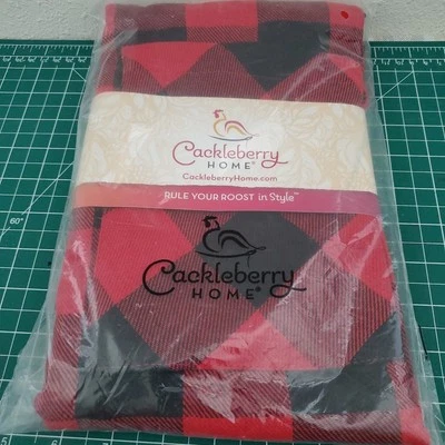 Cackleberry Home Red & Black Buffalo Check Adjustable Bib Apron NEW