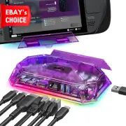 RGB Docking Station for Steam Deck OLED ROG Ally 8-in-1 4K HDMI Gigabit Ethernet