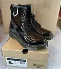 Dr Martens 1460 W Womens Sz 7 Black Leather Boots Patent Lamper NEW - Box Dmg