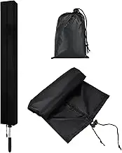 YILANJIN Rotary Washing Line Cover, Waterproof Washing Line Cover with Zips, Protective Outdoor Dryer Cover, Universal Fit Anti-Uv Rotary Dryer Cover with Storage Bag (Black, 180x16x16cm)