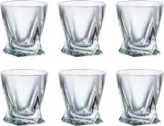 (SET of 6) Crystalex Bohemia Quadro, 2-Ounce Bohemian Crystal Glass Shot Glasses