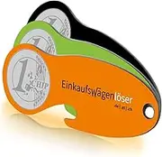 Einkaufswagenlöser ® Coin Green, Orange, Black/Key Fob Shopping Chip with Key Finding Service/Removable Shopping Trolley Token Metal, Chip Shopping Trolley, Key Finder/Pack of 3, Orange, Green,