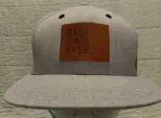 NWT Men's Adj Snapback Littlest Prince Gray Best Dad Ever Flat Brim Cap Hat