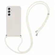 For Samsung Galaxy A54 5G TPU Case Fiber Lining Rubberized Cover with Long Lanyard
