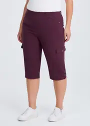 [Virtuelle] Taking Shape Castaway Rib Cargo Crop Pant Size 16 in Wineberry, Viscose - Plus Size Women's Clothing Wineberry