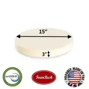 FoamRush 3"x15"x15" Diameter High Density Upholstery Foam Cushion (Made in USA)