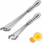 1X Mini Stainless Steel Egg Beater Ball Whisk Stain-resistant Manual Mixer Whisk