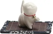 Cat Incense Holder with Bamboo Mat Ceramic Cat Incense Stick Holder Desk Ornament Cute Incense Cone Holder Cute Incense Holder Cat Incense Stick Holder for Home Decor NO Stick