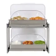 BroilKing Professional Multi-Level Buffet Server w/ Stainless Base & Rolltop Lid