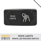 Rock Lights LASER ETCHED Horizontal Rocker Switch White LED 12v 24v On-Off