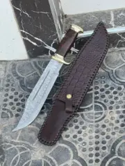 Custom Handmade Damascus Steel Crocodile Dundee Bowie Knife with Premium Sheath