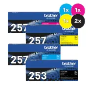 Brother TN-253 & TN-257 Bundle Pack - Includes [2x Black, Cyan, Magenta, Yell...