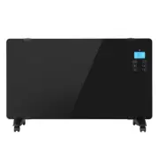Devanti Convection Heater Glass Panel Electric Heaters Wall Mounted Black 2000W