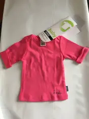 BNWT Baby Girls Sz 00 Bonds Brand Pretty Pink Organic Cotton 3/4 Sleeve Tee Top