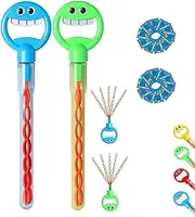Magical 5-Claw Smiley Bubble Stick, 32-Hole Smiley Face Bubble Wand with Five Claws, 5 Claw Bubble Wand, Bubble Claw Wand, Smiley Face Bubble Wands Bubble Sticks Toy(2pcs-f)