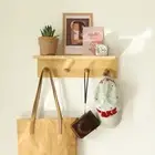 Wall Mount Coat Rack with Shelf, Sturdy Wooden Floating Shelf with Hooks save Yo