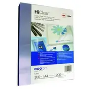 Gbc Ibico Binding Cover 200 Micron A4 Clear Pack 100