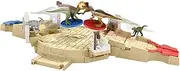 Jurassic World HBT63 - Mini Battle Arena Play Set and Game with 6 Dino Mini Figures, 2 Disc Launwers, Multi-Level Play Area, Dinosaur Toy from 4 Years